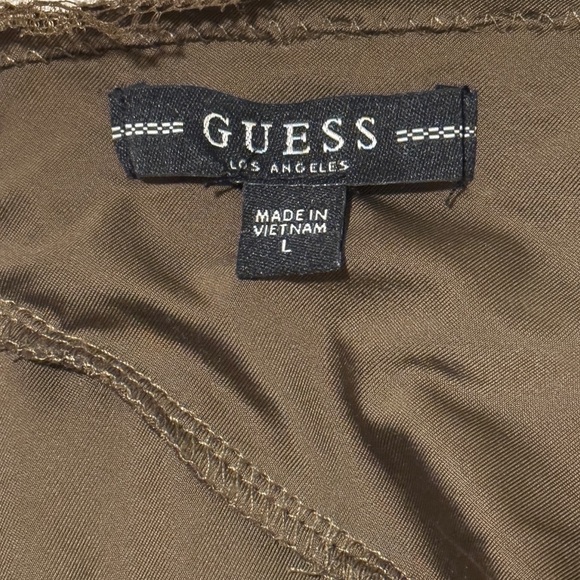 Guess Dark Green Lace Bodycon Cross Strap Mini Dress - Picture 3 of 3